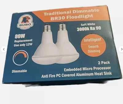 Traditional Dimmable BR30 Floodlight Bulbs 2-Pack Soft White 3000K RA 90, Energ - Image 1 of 2
