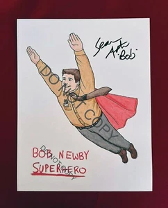 Stranger Things Bob Newby Superhero Signed by Sean Astin- Autograph Reprints - Picture 1 of 6
