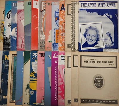 Lote de 25 partituras vintage - ¡Luna Nueva, Hechizada, Oklahoma! Amapola, clásicos Foto 1 de 4