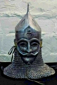 Medieval Knight Mask Ottoman Empire helmet 16Ga full face helmet With chainmail - Picture 1 of 6