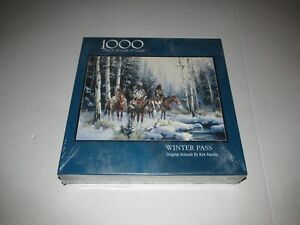 Bits And Pieces Winter Pass 1000 Piece Jigsaw Puzzle Native American Horses New 