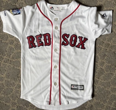 Нашивка Mookie Betts Majestic Youth Small No50 белая футболка 2018 World Series - Изображение 1 из 4