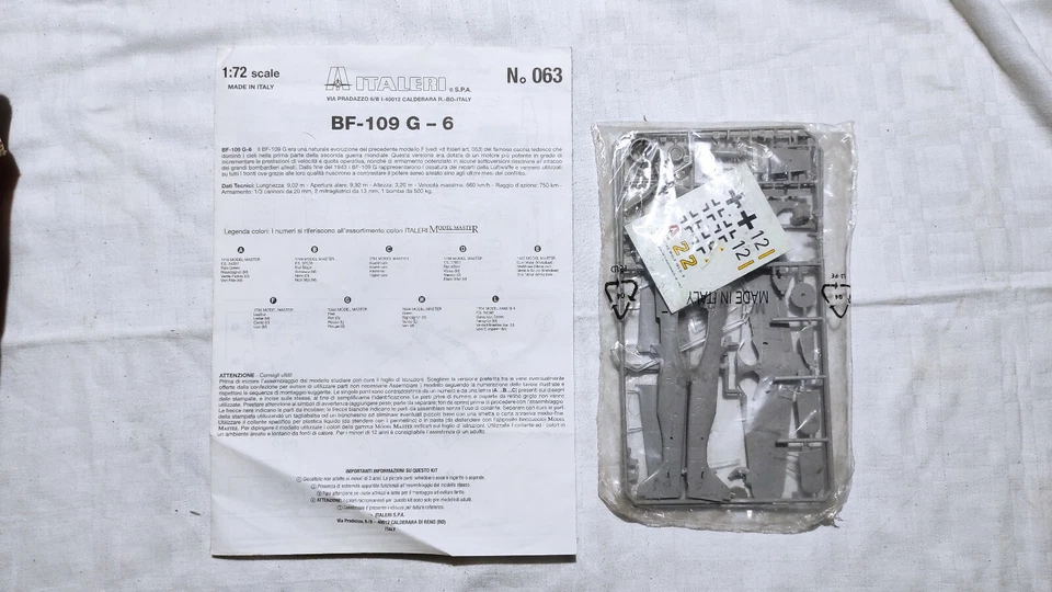 KIT DI MONTAGGIO BF109 G-6 FOCKE WULF 190 D-9 A8/F ITALERI LEGGI DESCRIZIONE - Immagine 1 di 4