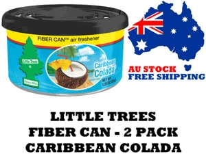 Little Trees Air Freshener Caribbean Colada Fiber Can 2pk - Car Home Office - Picture 1 of 1
