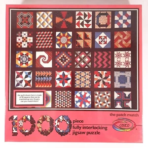 Ceaco Jigsaw Puzzle THE PATCH MATCH 1000pc Quilt Blocks w/Challenge - Complete - Picture 1 of 8
