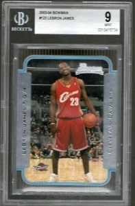 LEBRON JAMES RC 2003-04 BOWMAN #123 ROOKIE CARD CLEVELAND CAVALIERS BGS 9 MINT - Picture 1 of 2