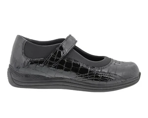 DREW Women's ROSE 14375 Comfort Mary Jane Shoe, Black Croc Patent, Size US 9 WW - Picture 1 of 7