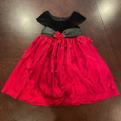 Vestido Iris & Ivy ROJO Y NEGRO Vacaciones Ocasión Especial Cotillion Talla 4T Foto 1 de 4