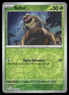 Rellor 023/162 Common Reverse Holo NM Pokemon SV05: Temporal Forces - Image 1 of 2