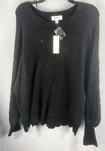 Suéter manga larga ELLE NUEVO CON ETIQUETAS talla XL lentejuelas negras  - Imagen 1 de 7