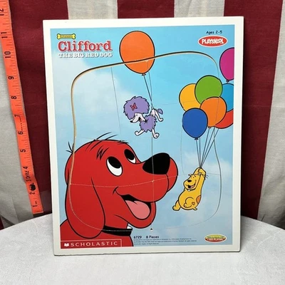 CLIFFORD frame tray puzzle Big Red Dog kids toy Scholastic 2001 Cleo & T-Bone  - Image 1 of 2