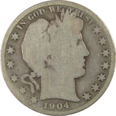 1904 S Barber Half Dollar G Good Silver 50c Coin SKU:CPC0712 - Image 1 of 4