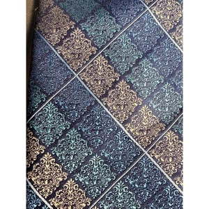 Steve Harvey Celebrity Collection Krawatte blau türkis silber Jacquard 3,25 Zoll - Bild 1 von 4