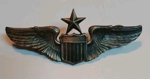 WWII US Army Air Force Senior Pilot Wings Sterling Meyer NY Pinback Badge - Picture 1 of 3