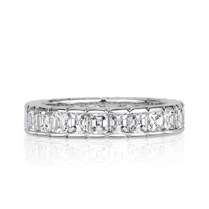 3.20ct Asscher Cut Diamond Eternity Band in Platinum - Picture 1 of 3
