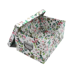 Faltbare Aufbewahrungsbox, dekorative Erinnerungsbox mit Deckel & metallverstärktem Co... - Bild 1 von 7