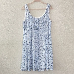 Emma & Michelle Womens Floral Sundress 16 Pleated Romantic Cottage Prairie Blue - Picture 1 of 11