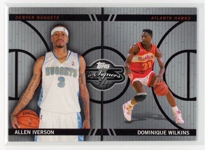 2008 Topps Co-Signers #CF-17 /CF-37 Allen Iverson /Dominique Wilkins SN 61/99 - Image 1 of 2