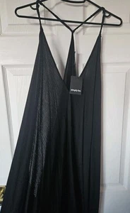 Simply Be Talla 26-28 Damas Negro Playa Vestido Sin Mangas Caftán Crepé Largo Nuevo con Etiquetas - Imagen 1 de 5
