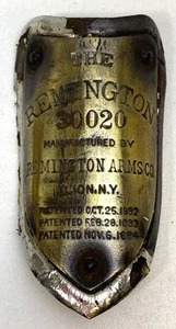 antique bicycle THE REMINGTON ARMS CO Head badge TAG Ilion, NY 1892-1894 - Picture 1 of 4
