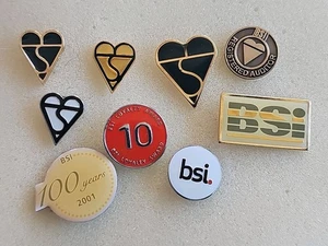 BSI Pin Badges Job Lot Of 9 Rare Collection Enamel Pins - Picture 1 of 15