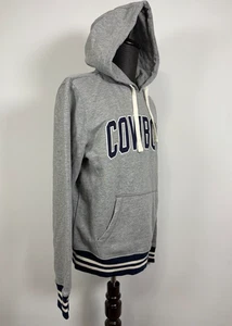 Dallas Cowboys Embroidered Grey Hoodie Sweatshirt Mens Medium 190 - Picture 1 of 6