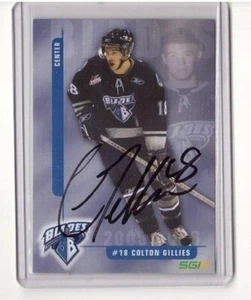 COLTON GILLIES SIGNED 2005-06 WHL SASKATOON BLADES ROOKIE HOCKEY CARD AUTOGRAPH - Picture 1 of 2