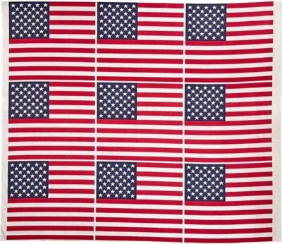 American USA Flag Patriotic Stars and Stripes Printed Cotton Fabric By the Meter - Image 1 of 4