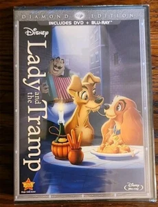 Disney Lady and the Tramp (Blu-ray/DVD, 2012, 2-Disc Set, Diamond Edition) NEW - Picture 1 of 2