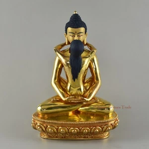 Hand Carved Fine Quality Gold Detailed Samantabhadra Copper Statue Patan, Nepal - Picture 1 of 4