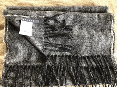 "TRENERY Hombres 100% BUFANDA LANA Gris Carbón Invierno 70""" Foto 1 de 4