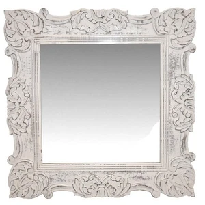 WOODEN WALL MIRROR - DECORATIVE WALL MIRROR - WALL DECOR  - WALL MIRROR -MIRROR - Picture 1 of 1