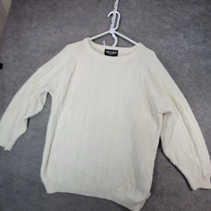 Vintage Pierre Cardin Sweater Womens Large Beige Cable Knit - Picture 1 of 13