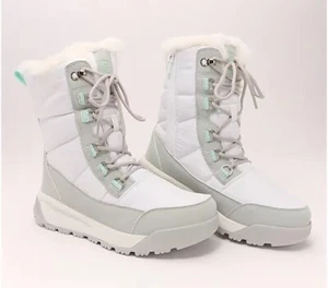 New Khombu Wade Snow Boots Women's Waterproof Faux Fur Grey/Mint Size 7 M NIB - Picture 1 of 7