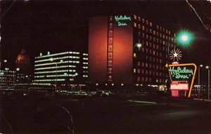 St Paul MN, Holiday Inn Great Sign Night Lights Advertising, Vintage Postcard - Bild 1 von 2