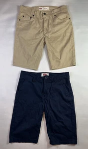 Levi’s 2-Chino Shorts Set Big Boy’s Sz 16 Reg. Khaki & Blue Cotton EUC. - Picture 1 of 17