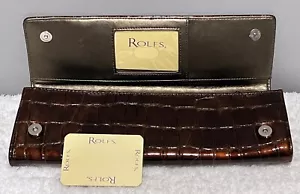 ROLFS Long Brown Faux Leather Women's Clutch Wallet - 11.5" - NEW - Picture 1 of 11