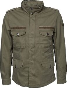 HIJEWE Men Military Jacket, Casual Cotton Stand Collar Coat for 
