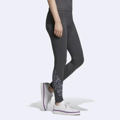 Adidas Originales DU9986 Flor Bordado Gris Leggings Talla UK12, US S-M Nuevo 817 Foto 1 de 4