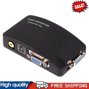 Adaptador S-Video AV a VGA Convertidor de Video RCA Caja Convertidor de Video para Monitor de PC - Imagen 1 de 10