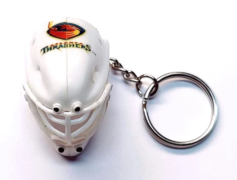ATLANTA THRASHERS HOCKEY MINI TEAM GOALIE MASK KEYCHAIN 1.5" TALL NHL LICENSED Cover