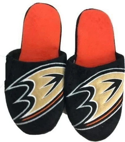 Anaheim Ducks NHL Plush Big Logo Slide Slippers  CHOOSE SIZE Cover