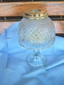 CANDLE LIGHT ~ GLASS WITH CRYSTAL CUT GLASS SHADE ~ NICE BUY !! - Picture 1 of 3