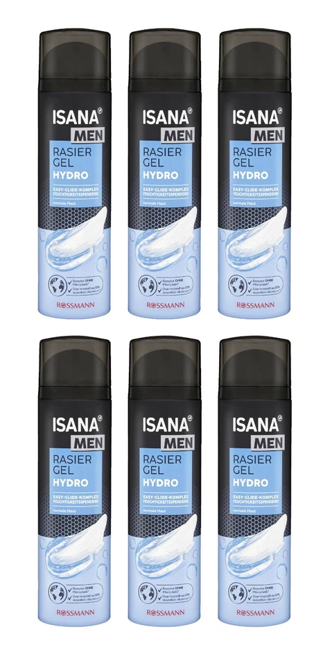 6 x 200ml | ISANA MEN Rasiergel Hydro