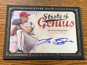2008 Upper Deck Masterpieces MAX SCHERZER Stroke Of Genius Autographed RC RARE - Picture 1 of 7