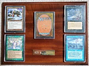 Magic the Gathering MTG 5 CARD WOODEN ARTIST ART PLAQUE Rob Alexander - Picture 1 of 3