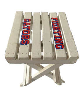 University of Florida Foldable White Bench/Stand Height 17", Seat - 12" x 11" - Picture 1 of 7