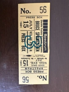Bruce Springsteen -full ticket unused-never torn 7/15/81 Spectrum in Philly - Picture 1 of 2