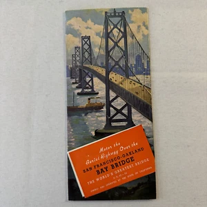 Vintage San Francisco Oakland Bay Bridge Map Brochure - Picture 1 of 9