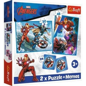 Puzzle 2w1 Memos Trefl Bohaterowie W Akcji Aveng - Picture 1 of 1